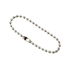 100 pcs Tag Chain Nickel Plated Steel Bead Silver Ball Chain Keychain 2.4mm