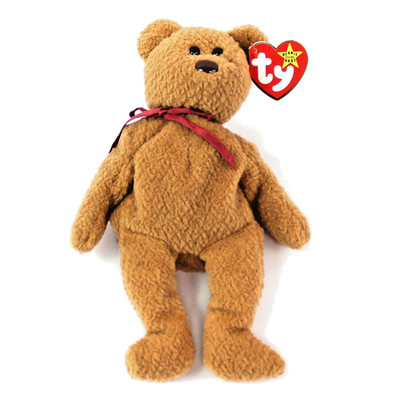 TY Beanie Baby Curly Bear 1993 Brown Nose with Tags NWT