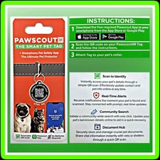 🐾 PAWSCOUT The Smart Pet Tag QR Finder For Dogs Cats Smartphone Pets Safety App