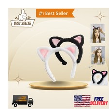 Comfortable Cat Ears Headband Set of 2 - Perfect for Makeup  Festivals
