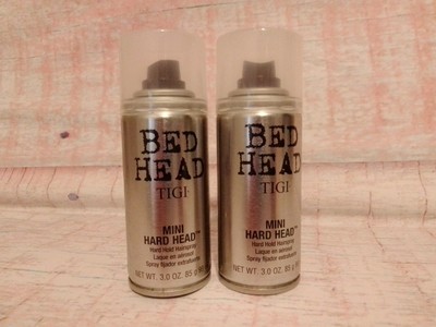 Set of 2 TIGI Bed Head Mini Hard Head Extra Strong Hold Hairspray 3 oz. Travel
