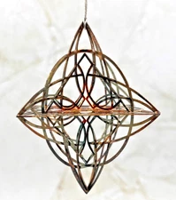 Frank Lloyd Wright Luxfer Prism Christmas Tree Ornament Burnished Metal w/Box