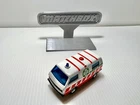 Vintage 1987 Matchbox Volkswagen Transporter Ambulance 1/64 Tailgate Opens VG