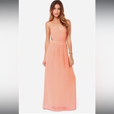 Rooftop Garden Backless Peach Dress *with imp...