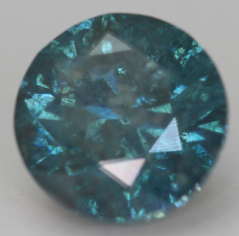 Cert 4.69 Carat Vivid Blue SI2 Round Brilliant Natural Enhanced Diamond 10.3mm