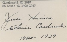 Jesse Haines-Vintage Signed Card