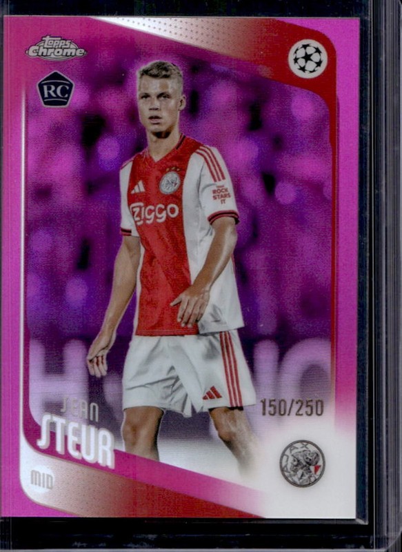 2025-26 Topps Chrome UEFA Sean Steur RC Pink Refractor Rookie #/250 Ajax