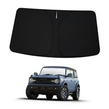 Winshield Sun Shade for 2021 2022 2023 2024 2025 Fo-rd Bronco, Black  Sliver