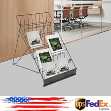 Foldable Iron Magazine Rack - 6-Tier Display Stand for Home & Office