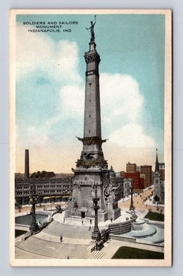 Indianapolis IN-Indiana, Soldiers & Sailors Monument, Antique, Vintage Postcard