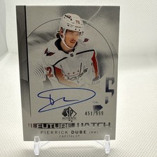 Pierrick Dube 2024-25 SP Authentic Future Watch Auto /999 Washington Capitals