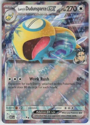 Larry's Dudunsparce ex 164/217 Double Rare Ascended Heroes Near Mint