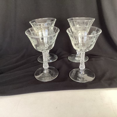 Set of (4) Libby Rock Sharpe Liqueur Cordial GLASS Stem 3006 5 1/2'' TALL