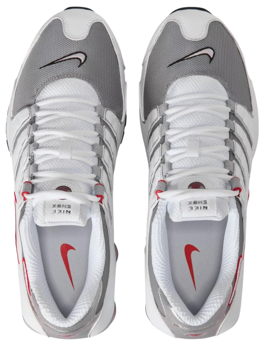 Nike Shox NZ Running Shoes White / Red / Silver Sz 9 378341 104 | eBay