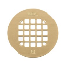42360 Universal 4-1/4 in. Snap-Tite Round Shower Strainer in Brushed Gold