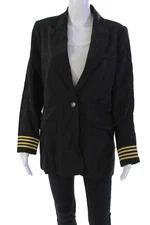 Smythe Women's Long Sleeves Lined One Button Jacket Blazer Black Size 10