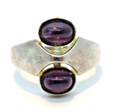 TOP DESIGNER Ring 835 Silber Modernist Space Age Ära 70s BoHo Amethyst Cool