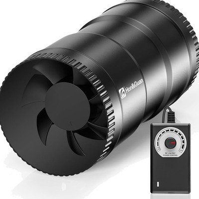 Rohrventilator 100mm Inline Lüfter 221m³/h Regelbar Abluftgerät Schwarz