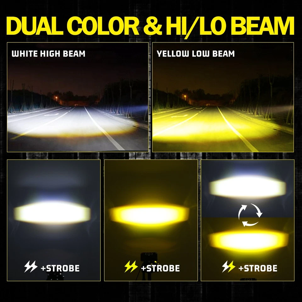 Luces de trabajo LED auxiliares antiniebla 2X 4" pulgadas blanco ámbar para Ford Ranger F-150 Foto 2 de 4