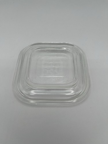 Fire King Oven Ware Square Glass Replacement Lid 4” Fridgie No Chips - Picture 2 of 5