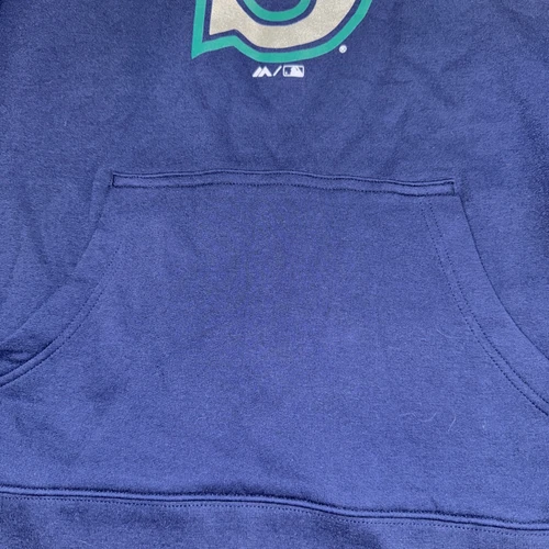 Seattle Mariners Fanatics Hoodie Pullover Baseball Logo Blue Large Small Holes - Picture 4 of 7
