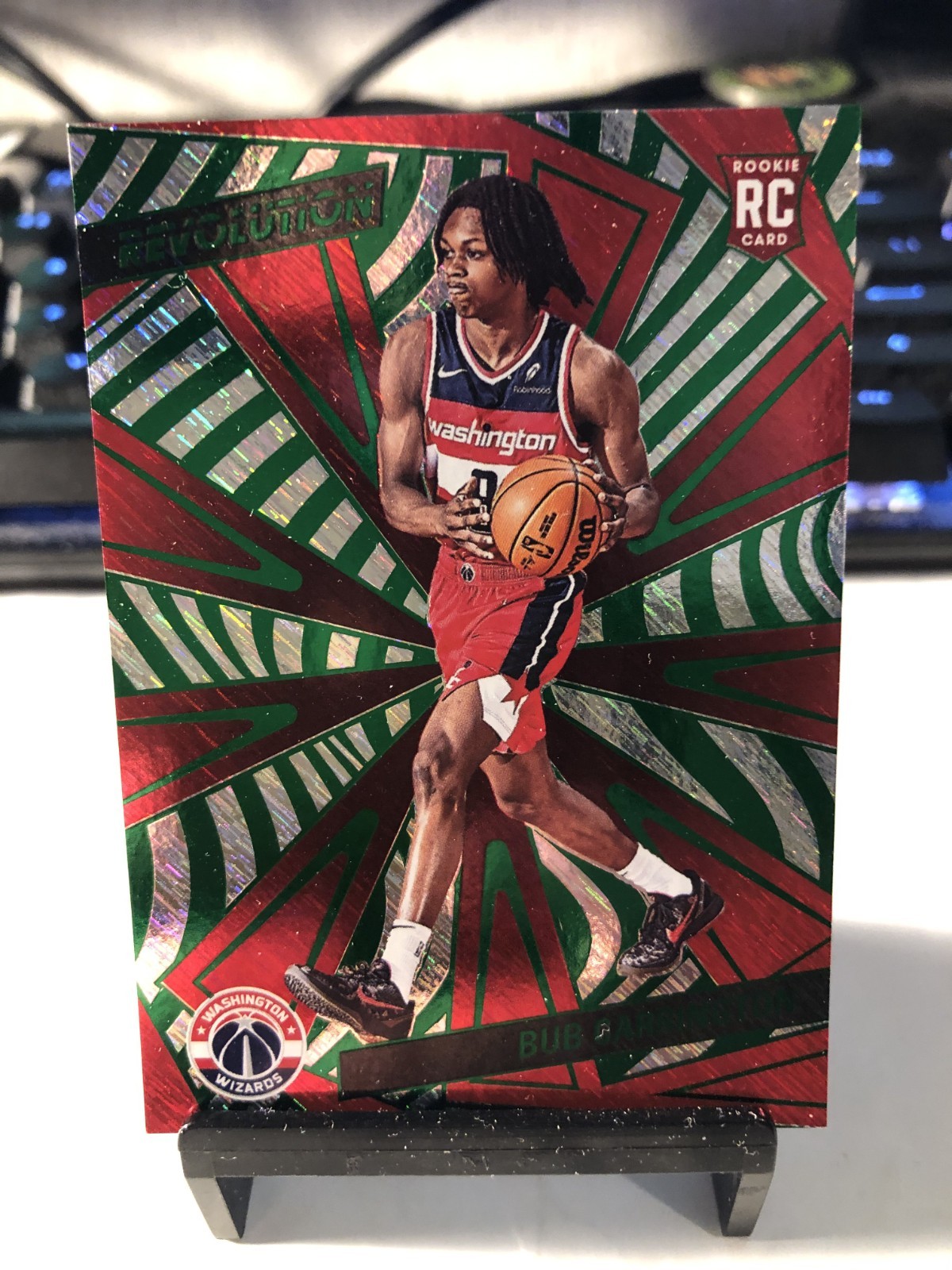 2024-25 Panini Revolution - Rookies Bub Carrington #121 Green Storm /149 (RC)