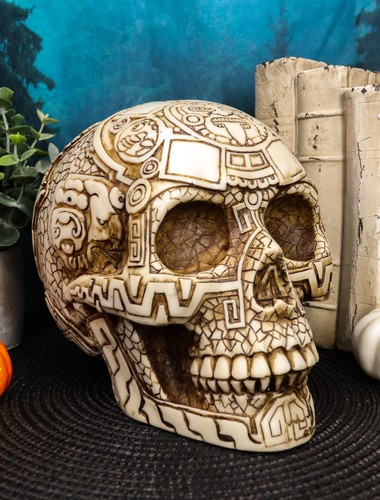 Ebros DOD Mesoamerican Maya Aztec Gods Skull Statue Tribal Tattoo Figurine - 第 9/9 張圖片