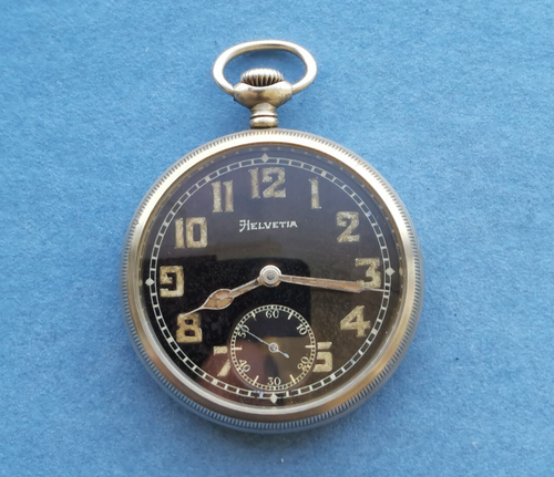 Military Pocket Watch HELVETIA HUBER 32A DH German Army WW2 made in SWISS 1940's - Picture 3 of 23