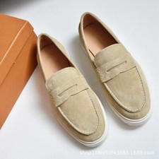 Tod's Men's Flat Bottomed Suede Suede Cowhide Shoes Luxury old money