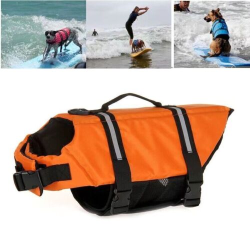 Pet Dog Life Safety Jacket Swimming Float Adjustable Buoyancy Large Orange - Picture 1 of 5
