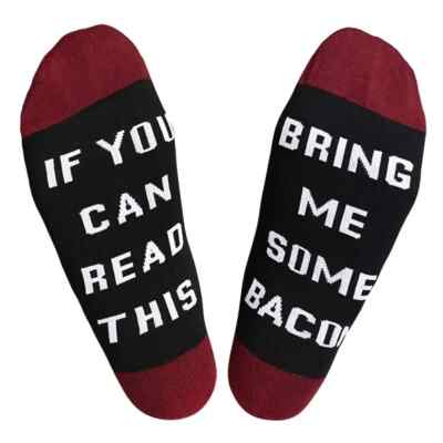 New Bring me Some Bacon Funny Cartoon Crazy Novelty dress tube socks