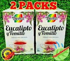 50 Tea bags Eucalyptus & Thyme Tea / Te de Eucalipto Y Tomillo 2 boxes