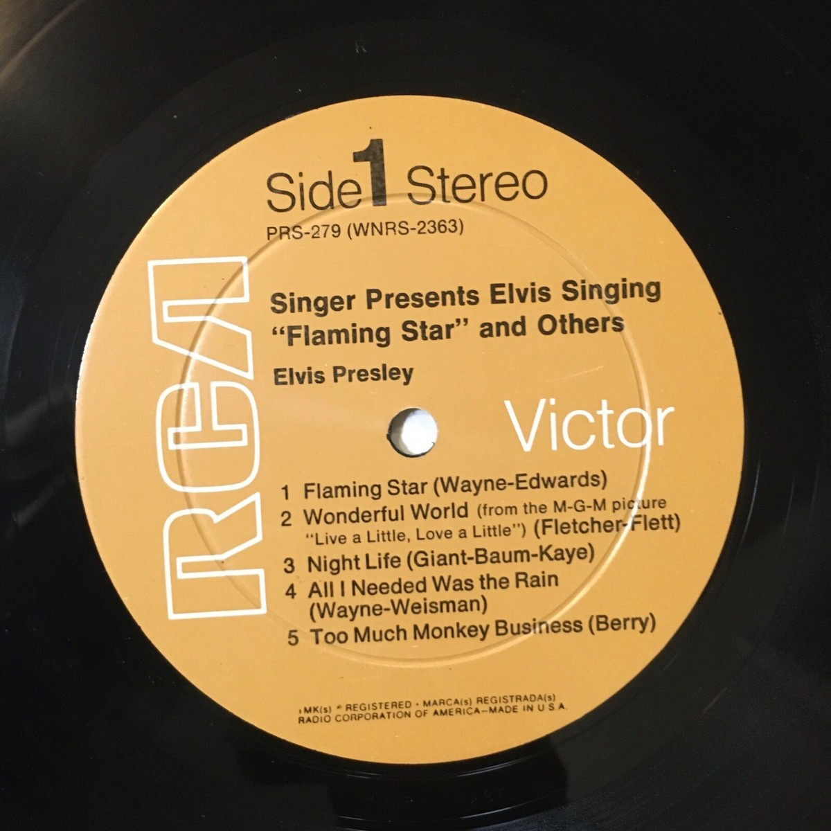 ★ The Flaming Stars レコード LP ELVIS PRESLEY Flaming Star - 1968 First Press RCA LP w/ Rare Photo