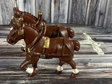 VINTAGE CAST IRON CLYDESDALE DRAFT HORSES FOR BEER WAGON SET OF 2 B