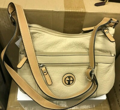 NWT $99 GIANINI BERNINI PEBBLE LEATHER OATMEAL VACHETTA  HANDBAG Now $69.99