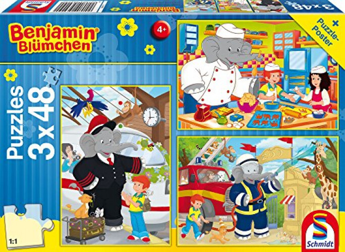 Пазл Schmidt Spiele 56209 Benjamin Blmchen Kinder 3 x 48 Teile ab 4 цвета 2890₽