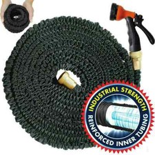 HEAVY DUTY EXPANDABLE HOSEPIPE FLEXIBLE GARDEN & CARWASH MAGIC SNAKE BLACK 
