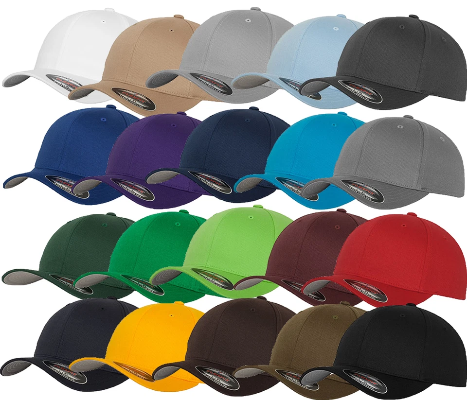 FLEXFIT CAP BASEBALL CAPS graue Unterseite ORIGINAL FLEX FIT MÜTZE BASECAP KAPPE