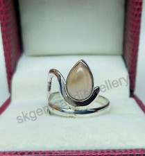 Rose Quartz Ring 925 Sterling Silver Ring Boho Ring Handmade Fine Ring All Size