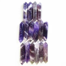 16Pcs 35x8mm Faceted Natural Brazil Amethyst Hexagonal Pendulum Decoration T0658