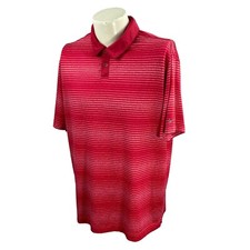 Nike Golf Men's Tour Performance Short Sleeve Polyester Red Stripe Polo Shirt XL
