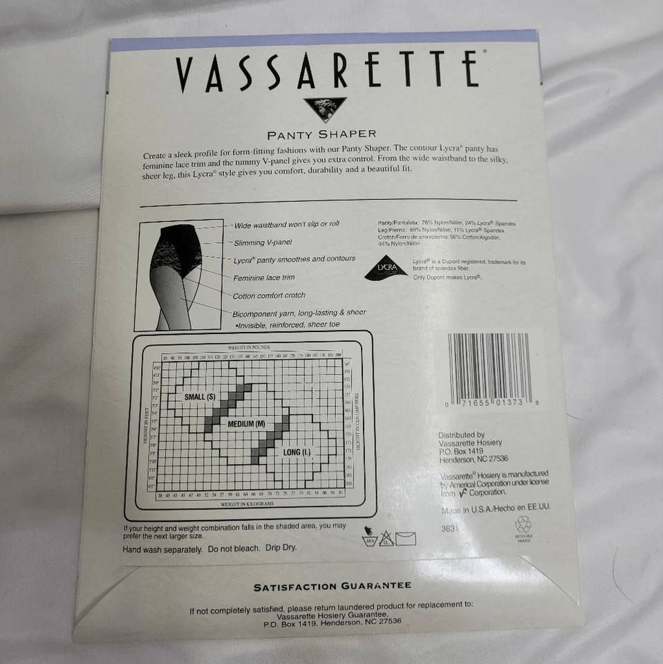 DE COLECCIÓN Vassarette Marfil Panty Modelador Control Abdomen Medias de Nylon M Foto 4 de 4