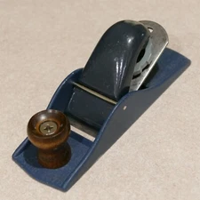 Vintage Blue Plane Made In USA 2 by 6-1/2 Inch ~ Great Small Unmarked Plane