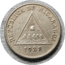 elf Nicaragua 5 Centavos 1938  Philadelphia Mint
