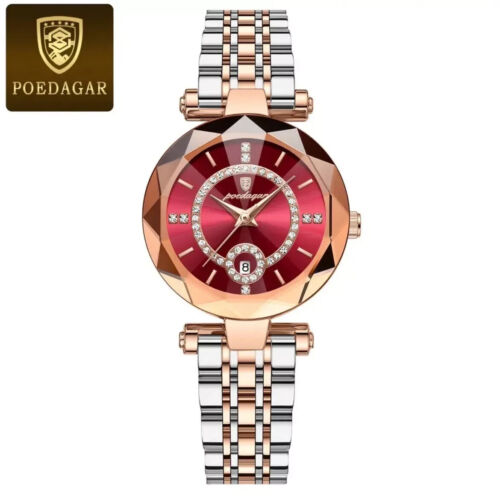 Poedagar Luxury Woman Dress Watch Luminous Waterproof Stainless Steel Quartz 726