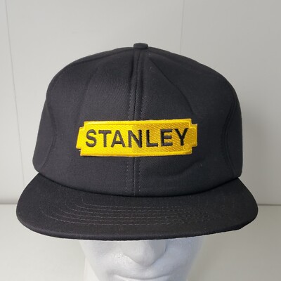 Vintage STANLEY Tools Patch Logo Full Foam Snapback Hat Baseball Cap Trucker USA
