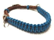 blue bitless side pull hackamore attachment with a whoa carribean  blue