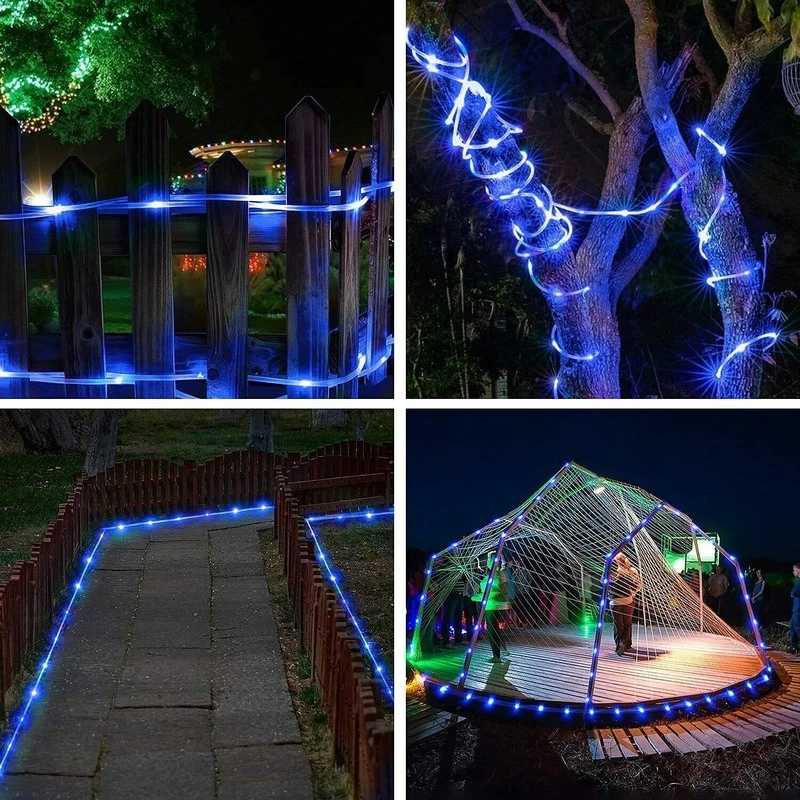 LED String Lights Outdoor Solar Fairy Starry Rope Strip Waterproof Garden Patio - Image 4 of 4