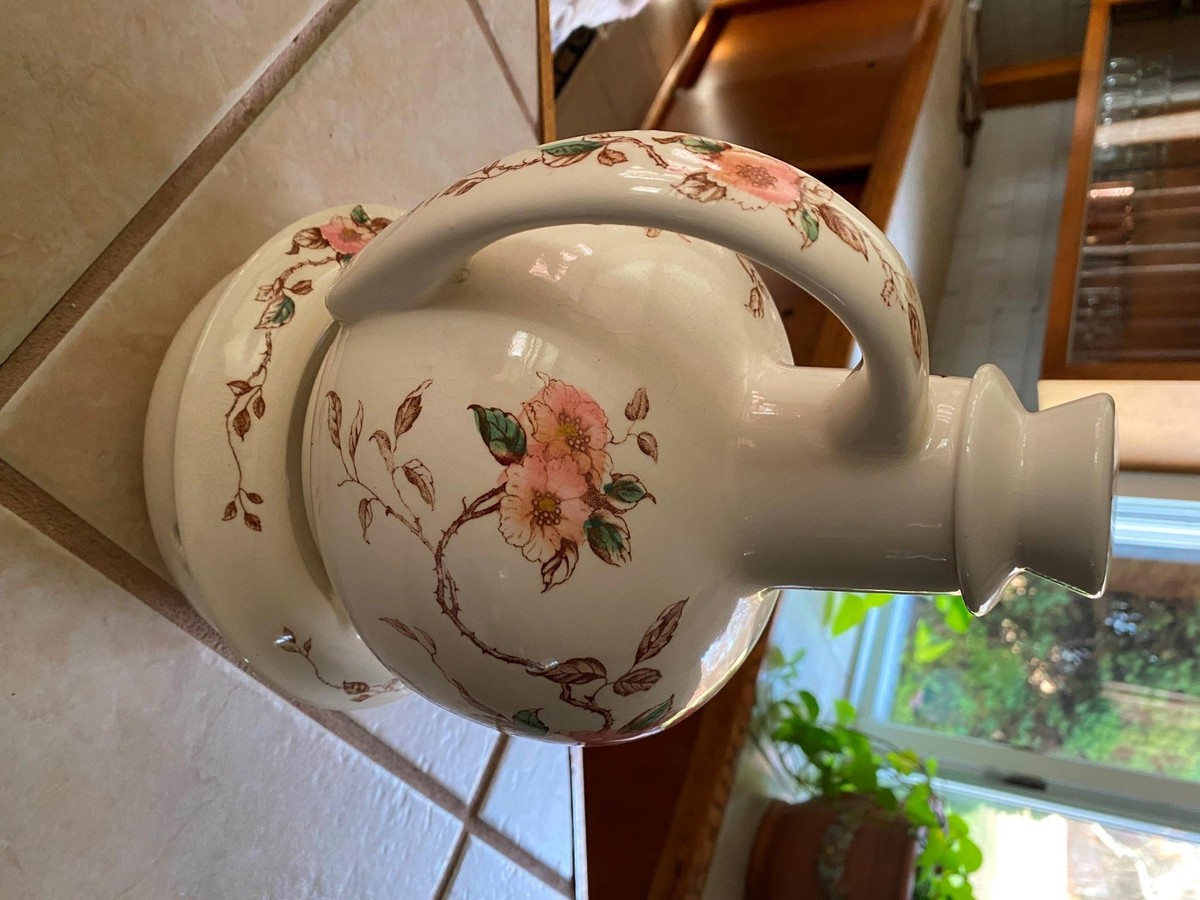 Vtg Japan Nasco Springtime Tea Pot & Warmer 1940's Water pitcher