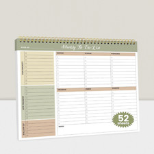 Weekly To-Do List Notepad 52 Sheets 8.5"x11" Undated Planner Forest Shades